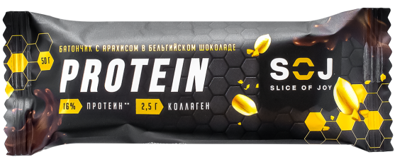 картинка Батончик  протеиновый "Protein SOJ" с арахисом 50 гр магазин Winner являющийся официальным дистрибьютором в России 