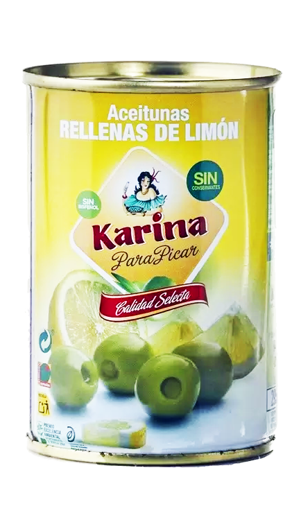 картинка Оливки зеленые с лимоном Карина 295 г магазин Winner являющийся официальным дистрибьютором в России 