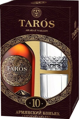 картинка Тарос 10 лет 0,5 л в ПУ с 2 бокалами от магазина Winner